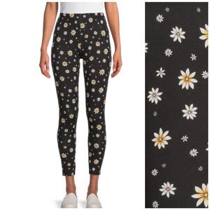 Nobo women’s Juniors Ankle Leggings medium 7/9 New Tags Daisy Black High Rise